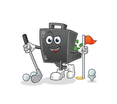 money briefcase  cartoon mascot vector illustration. cartoon vector