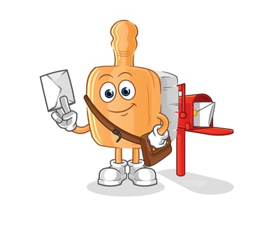 wooden brush cartoon mascot. cartoon vector illustration
