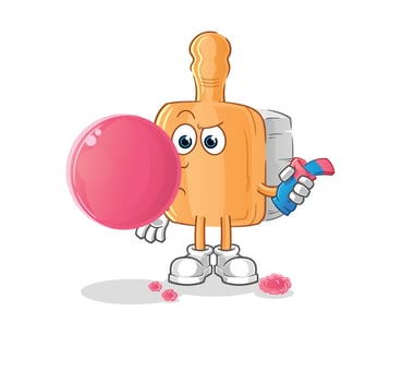 wooden brush cartoon mascot. cartoon vector illustration