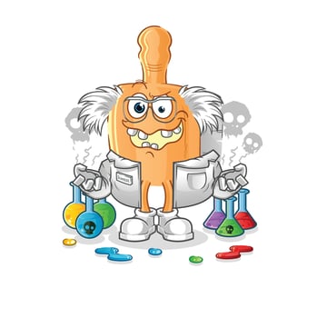 wooden brush cartoon mascot. cartoon vector