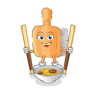 wooden brush cartoon mascot. cartoon vector