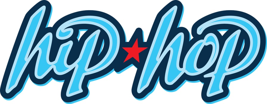 Hip-Hop lettering in graffiti style. Design element vector