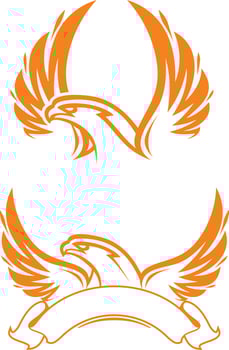 Phoenix with ribbon vector