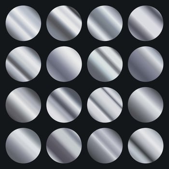 Set of 16 pcs. steel backgrounds texture - Vector
