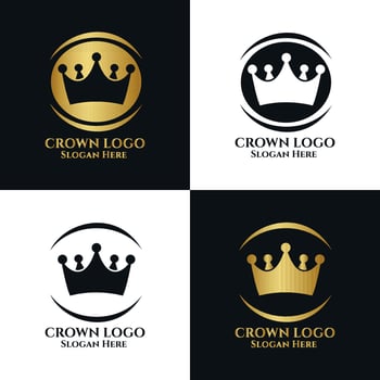 Crown logo collection vector