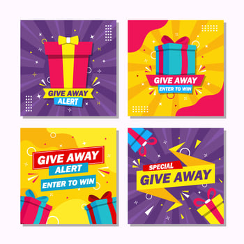 Give Away Social Media Post Template vector