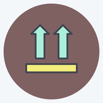 Icon This Side Up. suitable for education symbol. color mate style. simple design editable. design template vector. simple illustration vector