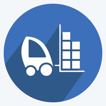 Icon Forklift. suitable for education symbol. long shadow style. simple design editable. design template vector. simple illustration vector