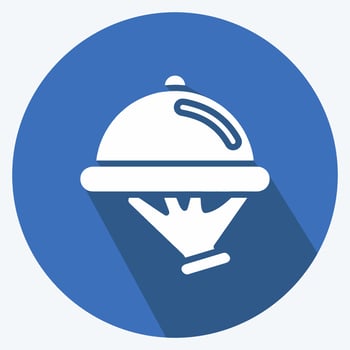 Icon Food Delivery. suitable for education symbol. long shadow style. simple design editable. design template vector. simple illustration vector