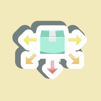 Sticker Distribution. suitable for education symbol. simple design editable. design template vector. simple illustration vector