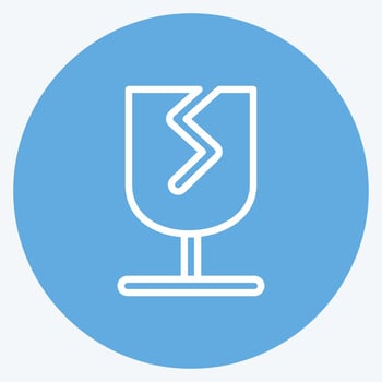 Icon Fragile. suitable for education symbol. blue eyes style. simple design editable. design template vector. simple illustration vector