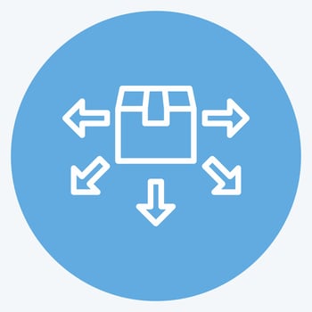 Icon Distribution. suitable for education symbol. blue eyes style. simple design editable. design template vector. simple illustration vector