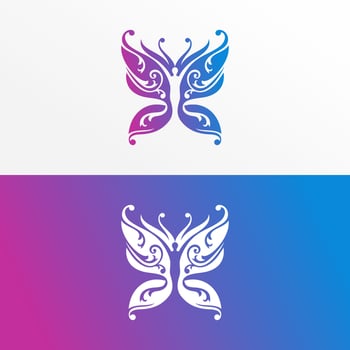 Abstract butterfly logo design vector template