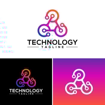 Colorful Digital Technology Logo Design Vector Template