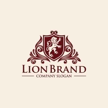 Luxury Golden Royal Lion King logo design inspiration vector