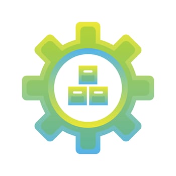 stockpile gear logo gradient design template icon vector