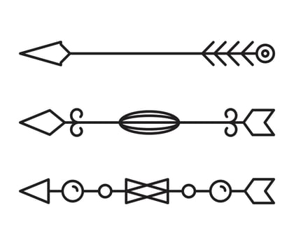 arrows decoration line art illustration vector