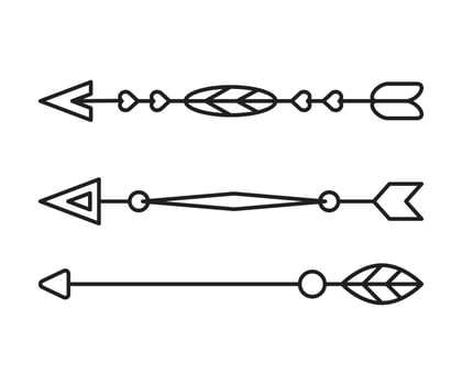 arrows decoration line art illustration vector