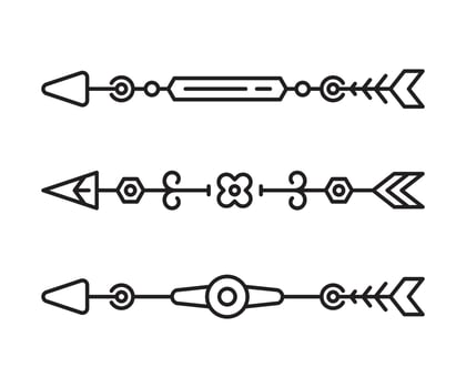 tribal arrows decoration line art illustration vector