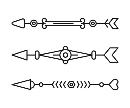 tribal arrow line art wedding decoration illustration vector