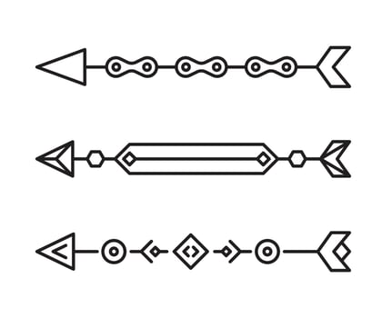 arrows decoration set vector line illustration