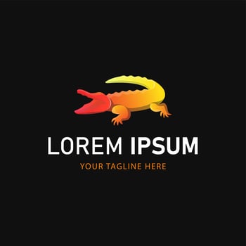 Crocodile Logo Design. Animal Logo Gradient Style vector