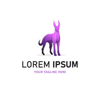 Colorful Dog Logo Design. Gradient Style Logo template vector