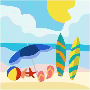 Summer holiday in the beach vector