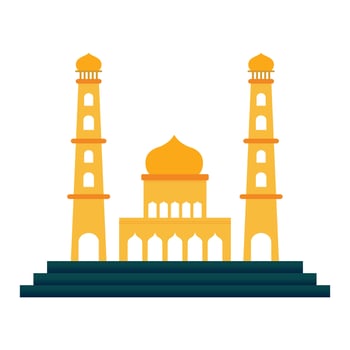 Muslim Mosque design with multicolor shade. Muslim Mosque decoration element, Multicolor muslim mosque illustration. vector
