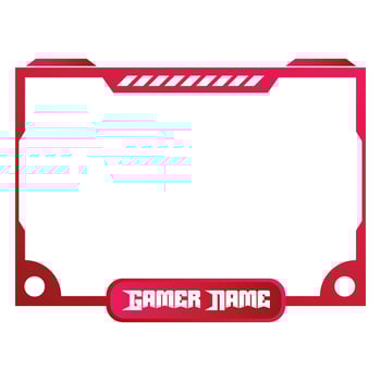 Stylish red and white-colored gaming frame for live gaming streamers. Live Stream overlay vector illustration with red and white color. Stylish Gaming overlay.