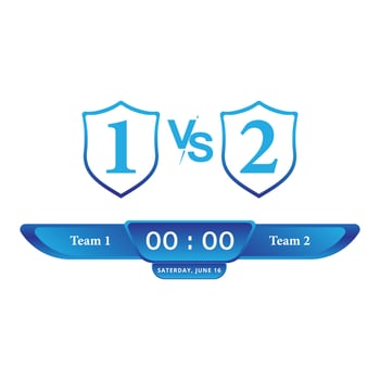 Scoreboard Broadcast blue color lower thirds template for sports like soccer and football. Vector illustration scoreboard team broadcast graphic and lower thirds template for sports.