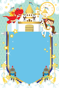 Royal Invitation template for birthday or baby shower with cute prince vector
