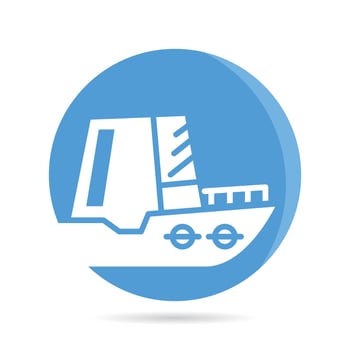 ship icon in circle button illustration vector