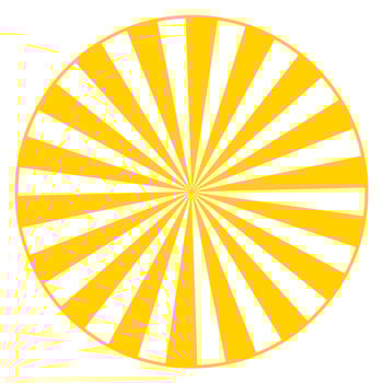 yellow wheel on white screen vector design. Circular sunburst effect