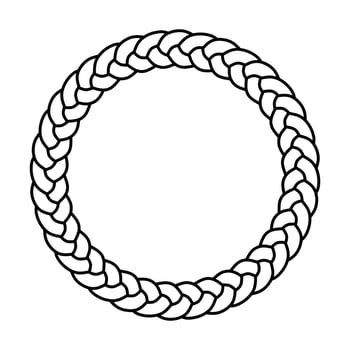 circle black rope pattern frame ornament vector design