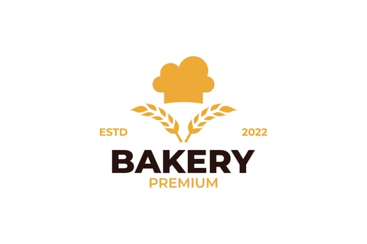 Flat bakery chef logo illustration design vector template
