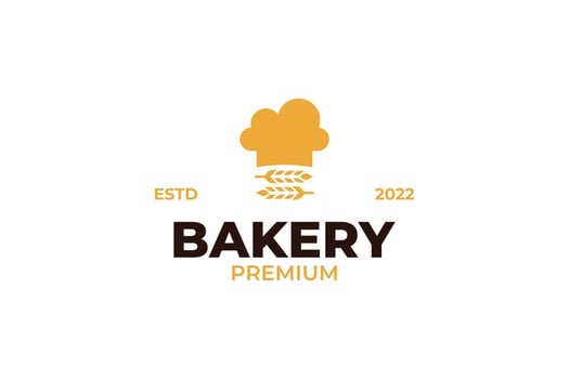 Flat bakery chef logo illustration design vector template