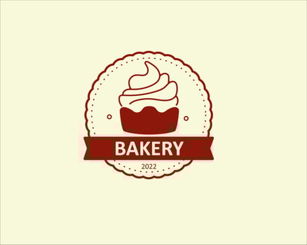 simple cupcake shop logo vector icon