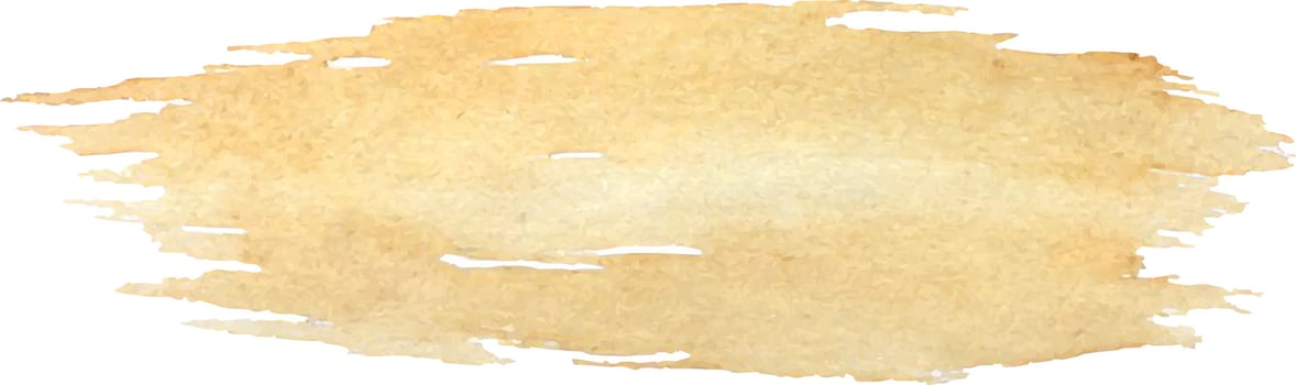 Long watercolor yellow brush stroke in vector. vector