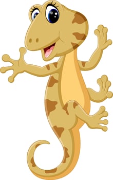illustration of Cartoon cute lizard vector
