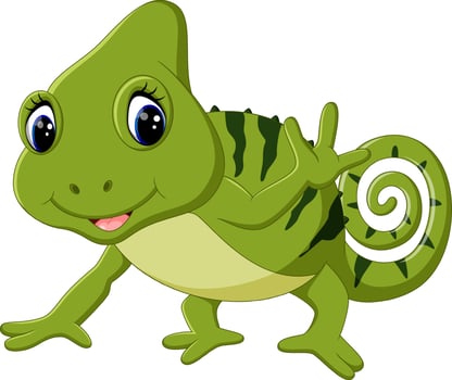 Cartoon cute Chameleon vector