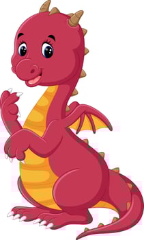 illustration of cute dragon cartoon vector