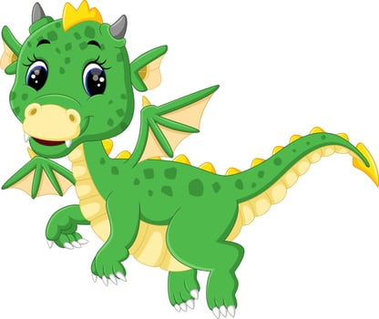 illustration of cute dragon cartoon vector