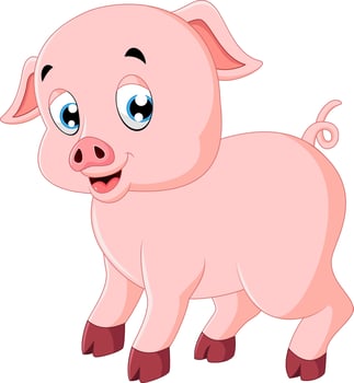 Cute pig cartoon vector