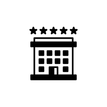 Hotel, Apartment, Townhouse, Residential Solid Line Icon Vector Illustration Logo Template. Suitable For Many Purposes.