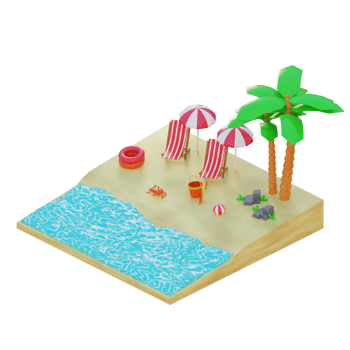 3D illustration object summer png