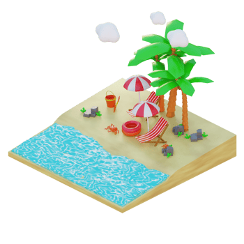3D illustration object summer png