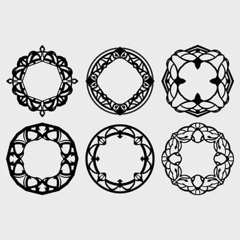 Ornamental mandala element vector set