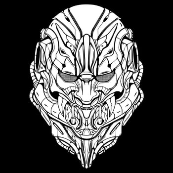Skull illuatration samurai artwork vector design