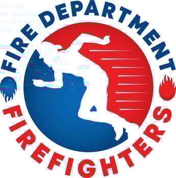 firefighter logo ad design vector